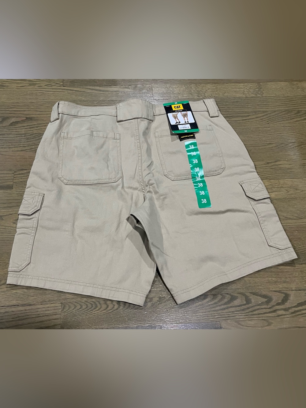 New CAT Caterpillar Workwear Men’s Flex Cargo Shorts Tan Size 38